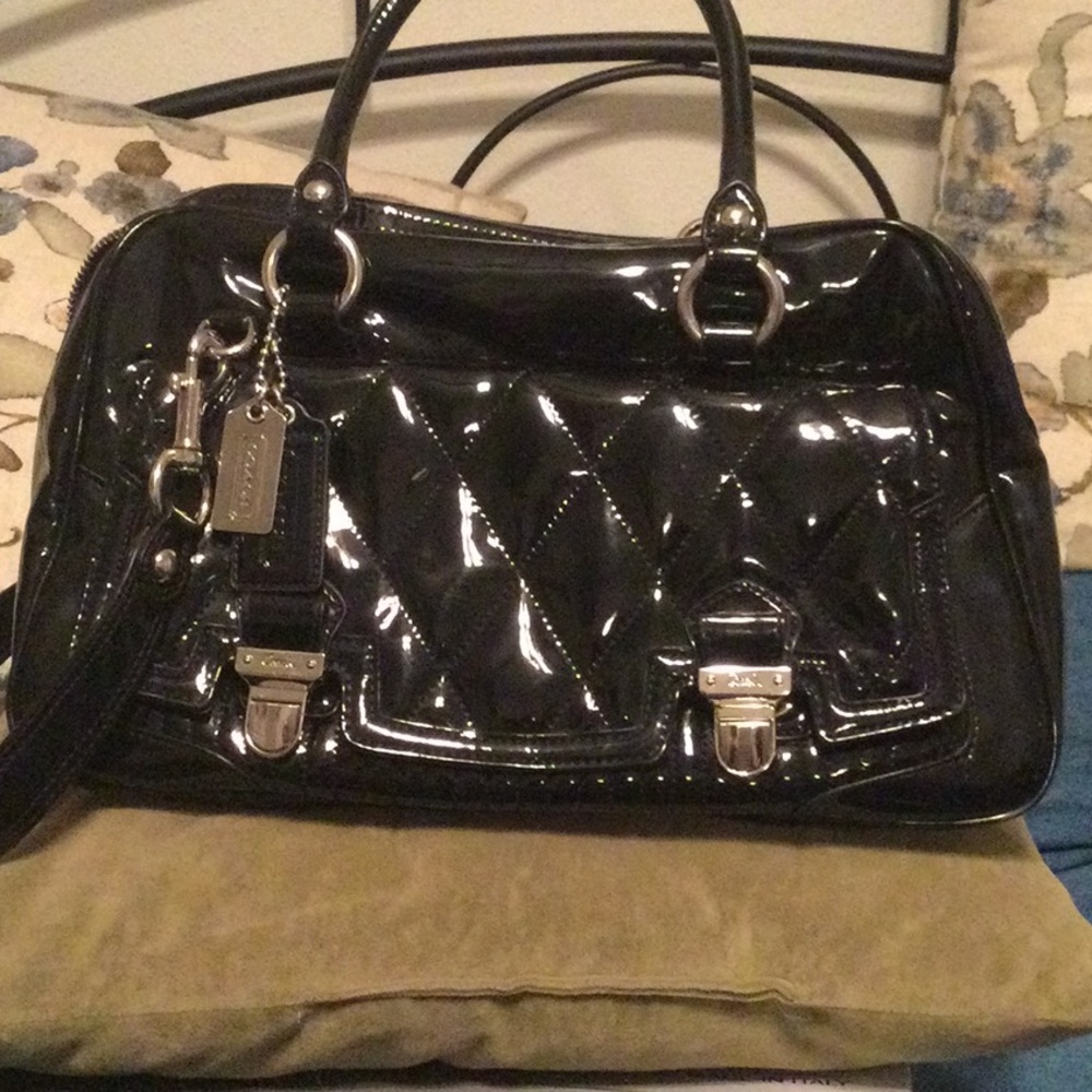 Coach black patent purse